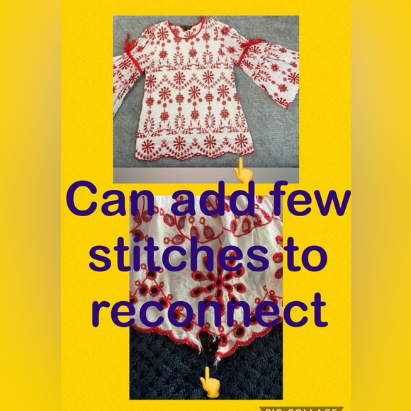 3/$10 Cocoplum Embroidered Eyelet Lined Cold Shoulder Flared Sleeve Blouse Top - Picture 13 of 14